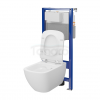 CERSANIT - Set C26 - stelaż podtynkowy AQUA 50 MECH QF + miska zawieszana VIRGO by Cersanit CleanOn + deska SLIM antybakteryjna, wolnoopadająca, z funkcją łatwego wypinania  S701-805